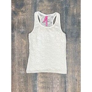 Girls Size 10 (Runs Like A 6) Cutie Patootie Racer Back Ivory Lace Tank Top!
